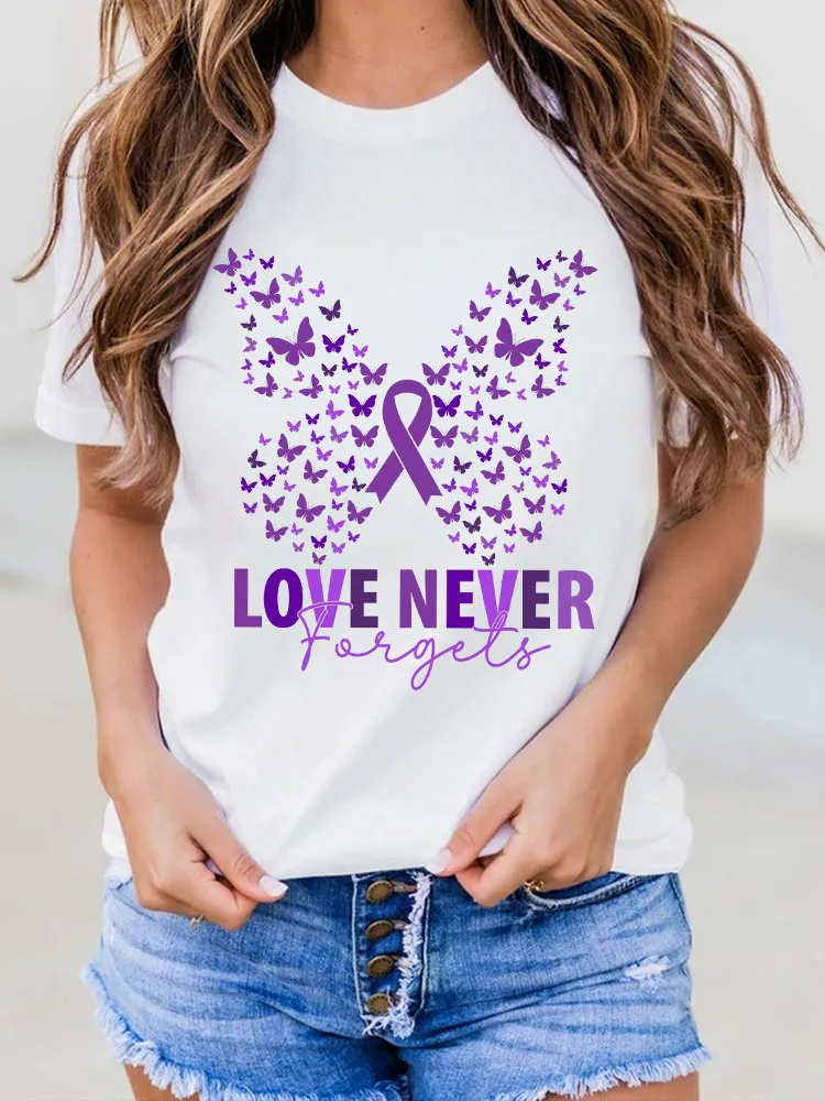 Women's I Will Remember For You Dementia Alzheimer's Disease Awareness Print T-Shirt