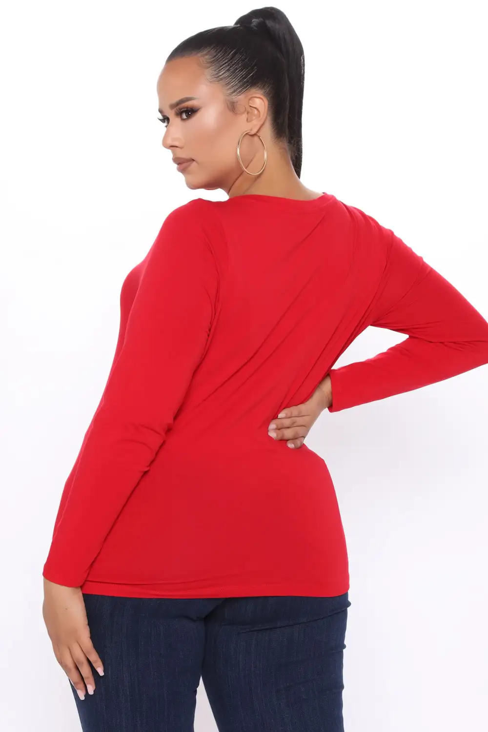 Julia Long Sleeve Top - Red