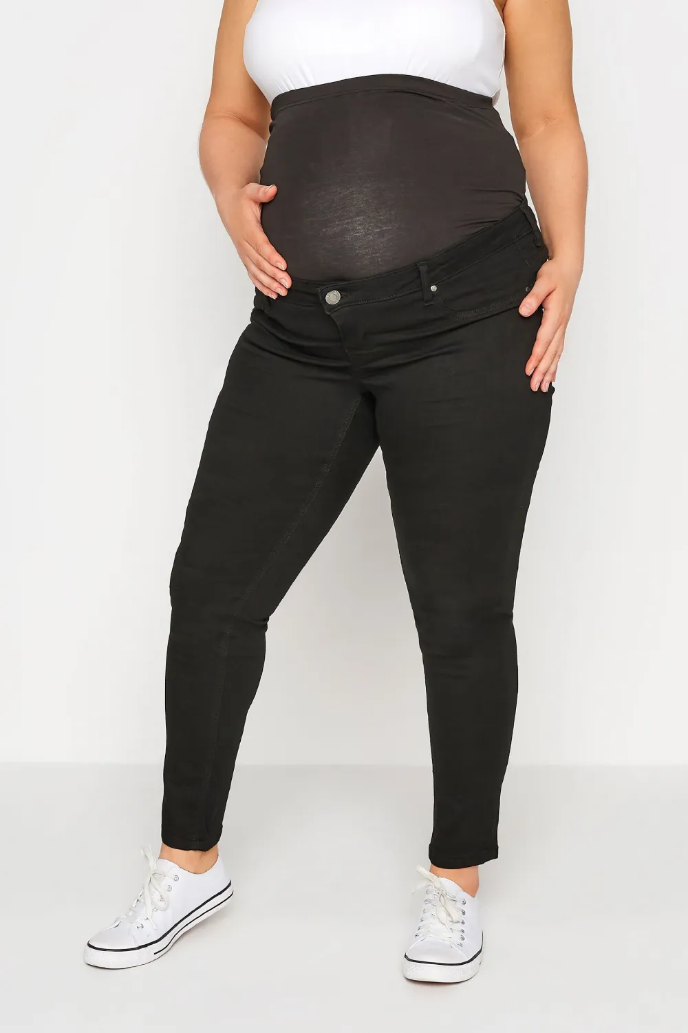 BUMP IT UP MATERNITY Curve Indigo Blue Stretch Skinny Jeans With Comfort Panel