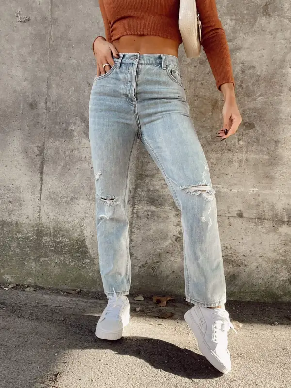 High Waist Girlfriend Denim
