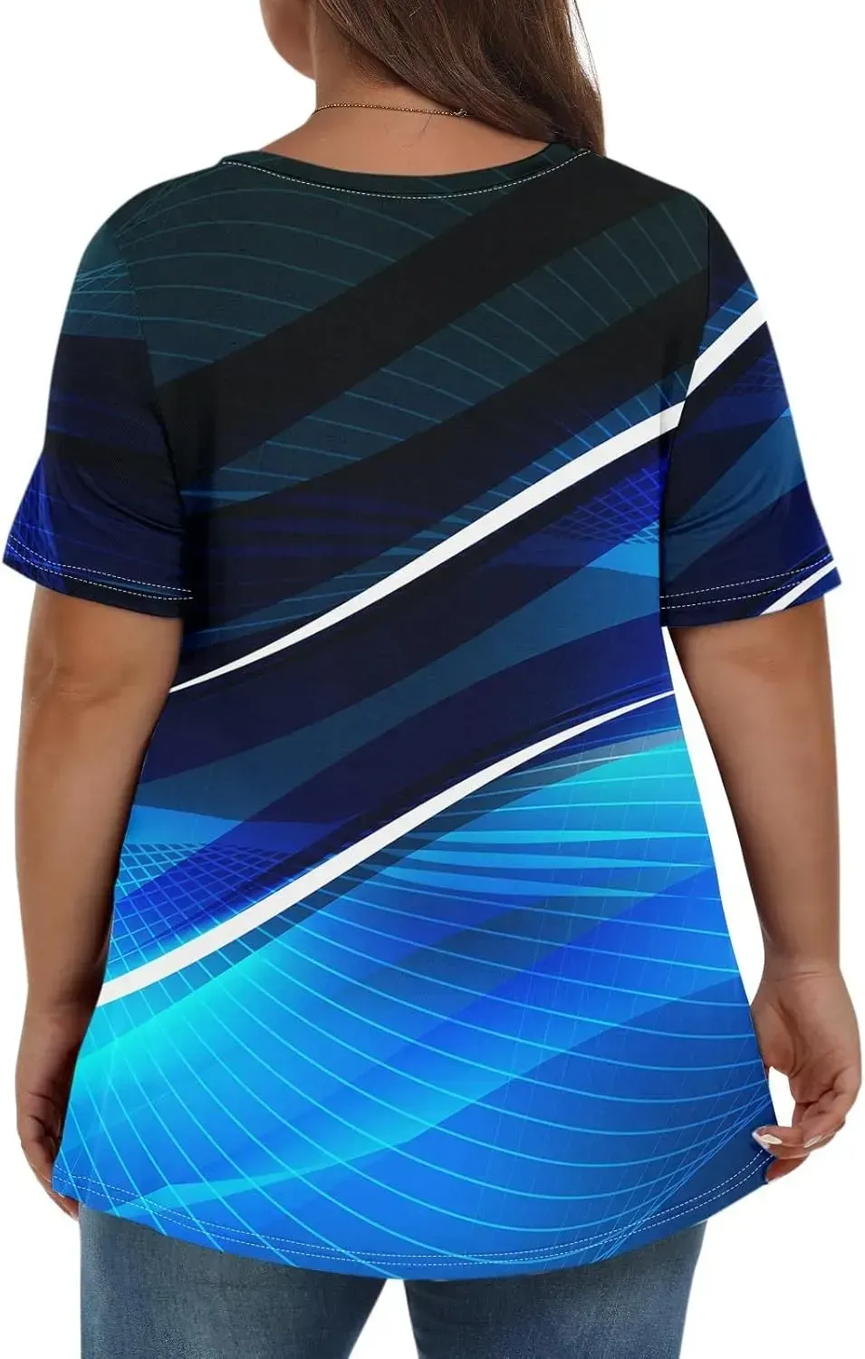 Plus Size Tops for Women Dressy Short Sleeve V Neck Shirts for Women Summer Tops for Women 2024 Floral Print Top