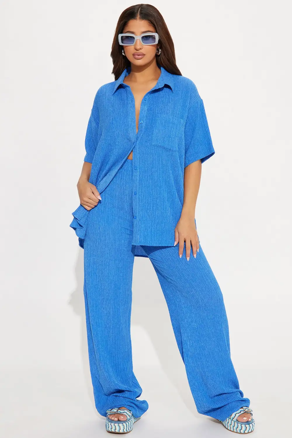 Vacay Vibes Pant Set - Blue