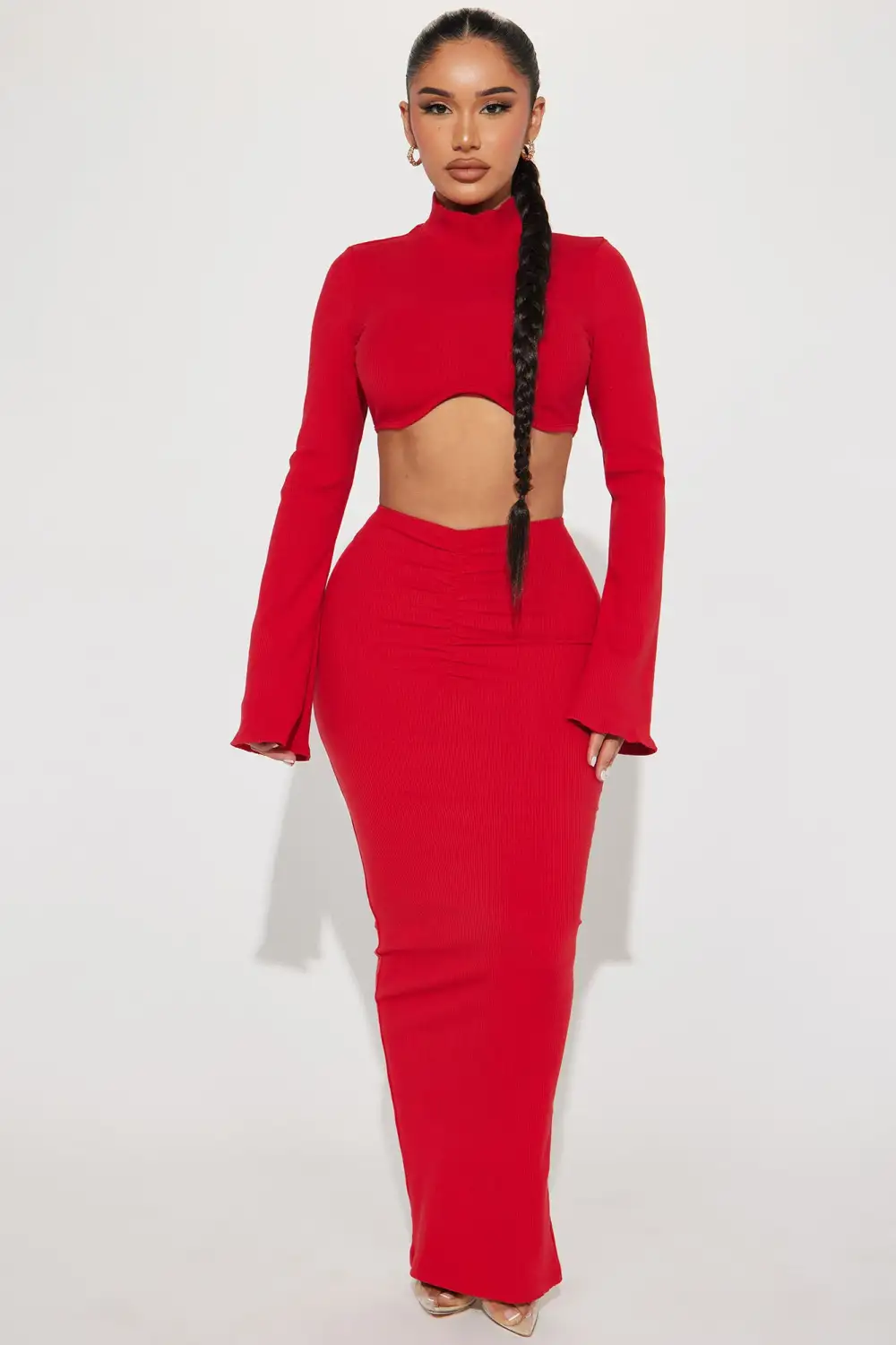 Sammy Snatched Skirt Set - Red