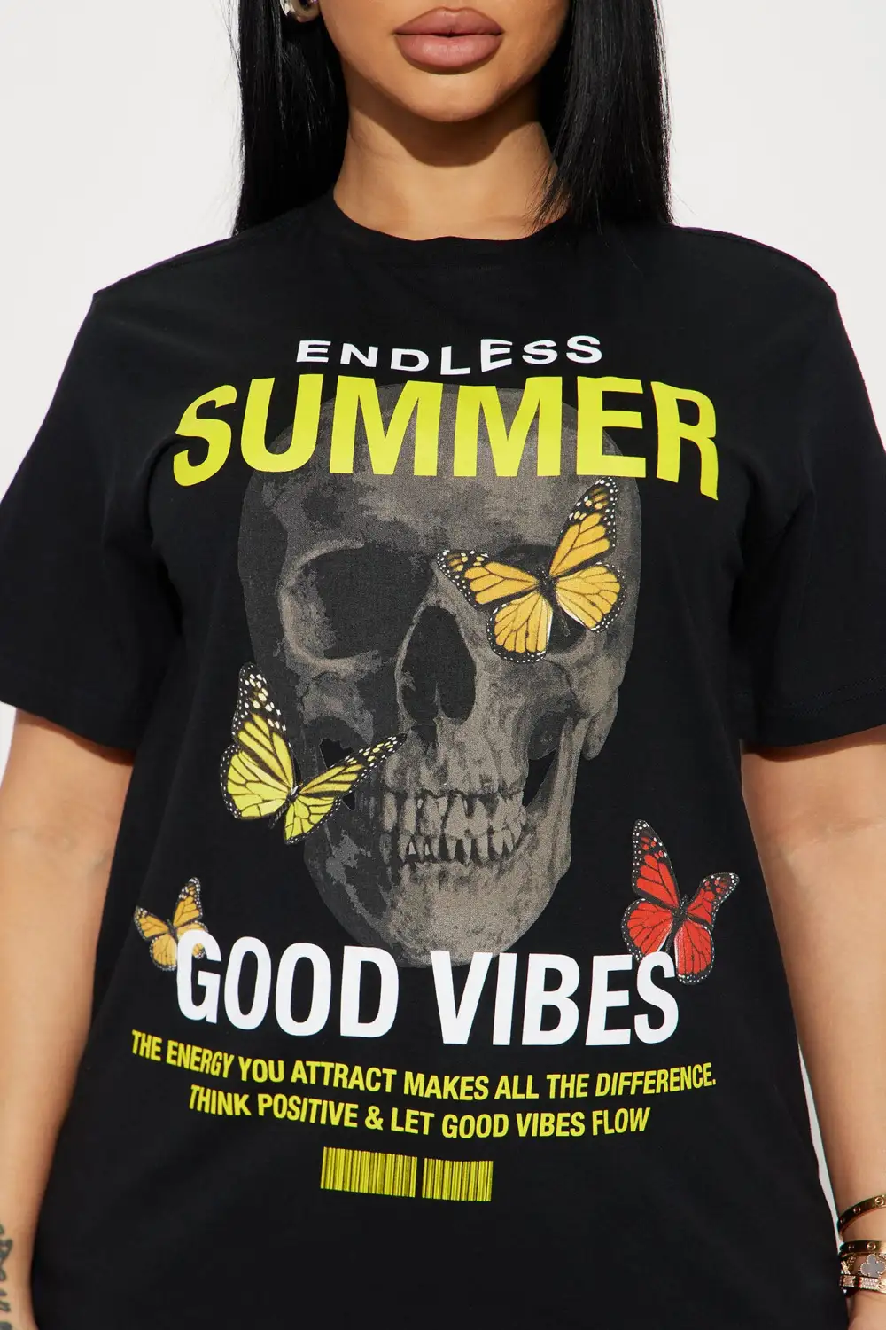 Endless Summer Skull Graphic Tshirt - Black