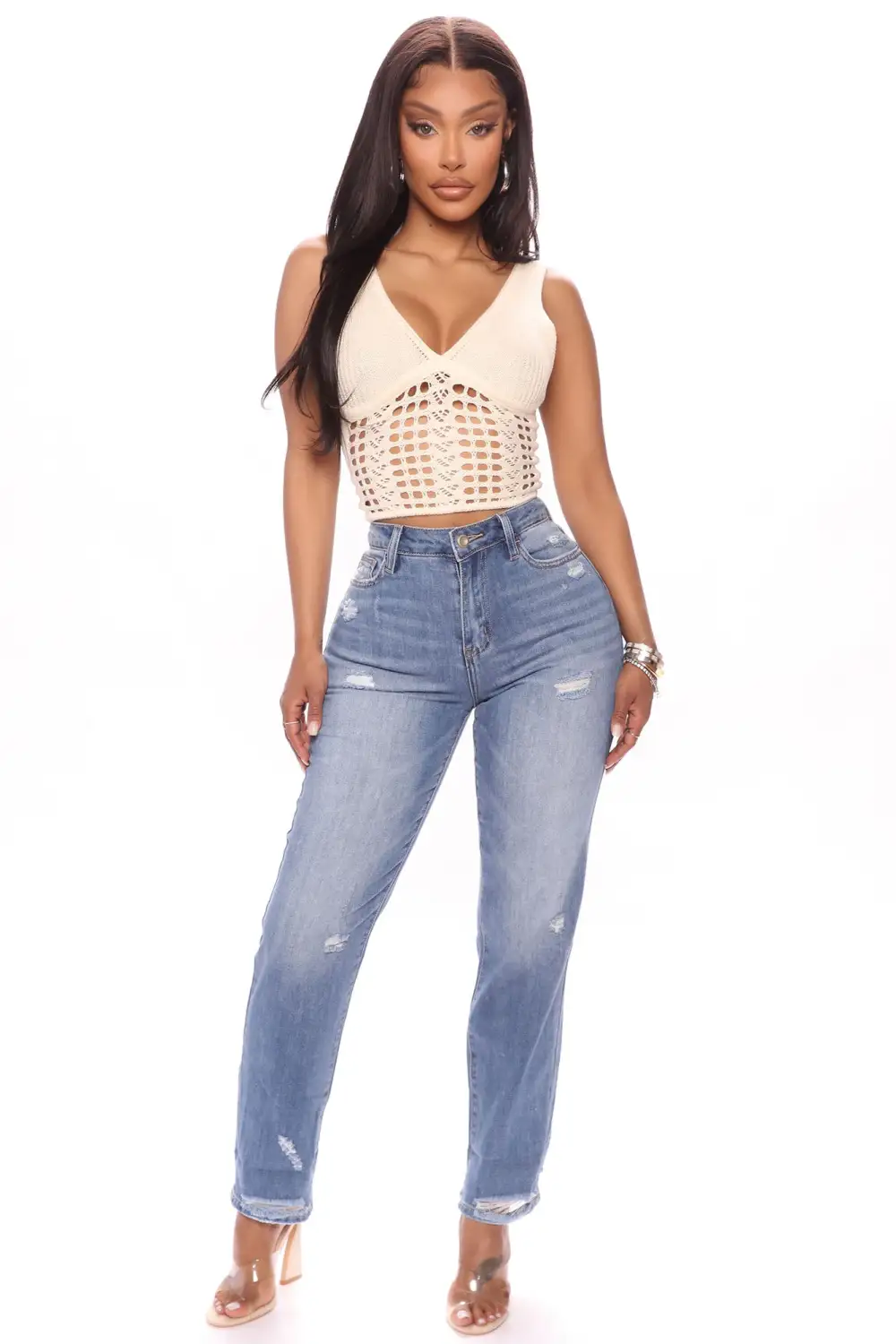 Young And Careless Knit Tank - Cream