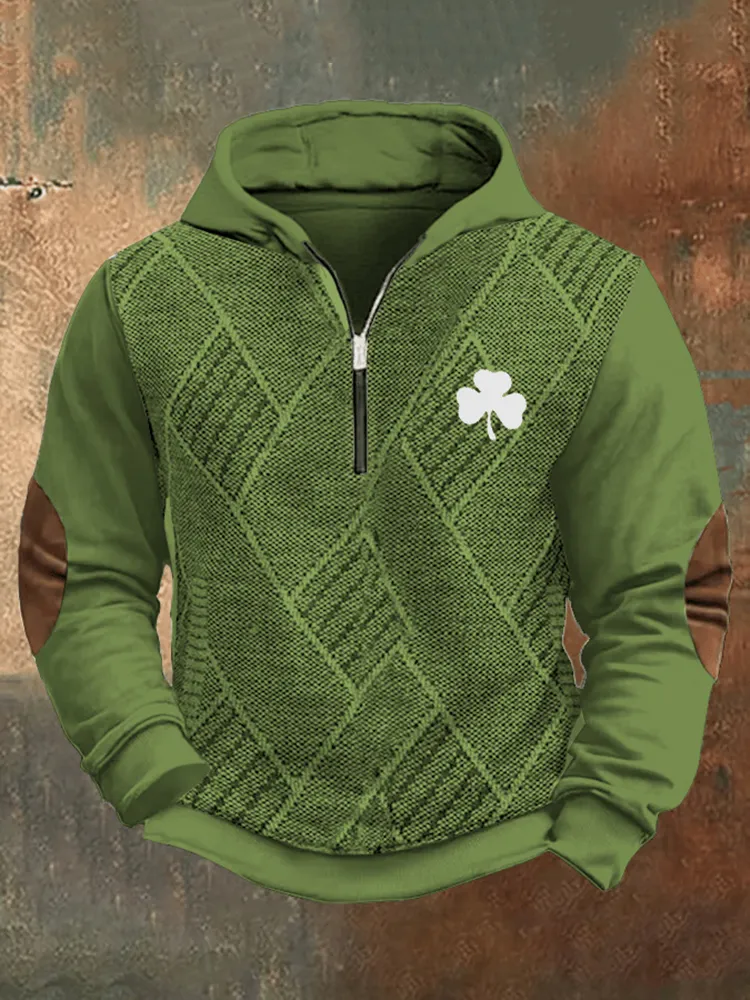 Men's Vintage St. Patrick's Day Shamrock Print Sweatshirt