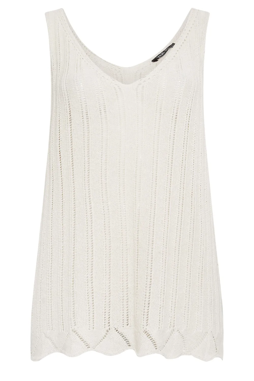 YOURS Curve Orange Crochet Knitted Vest Top