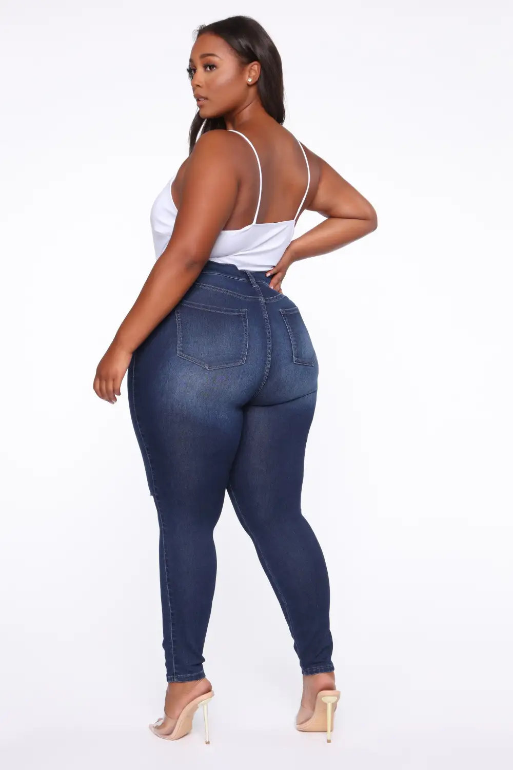 Swing My Way High Rise Skinny Jeans - Medium Blue Wash