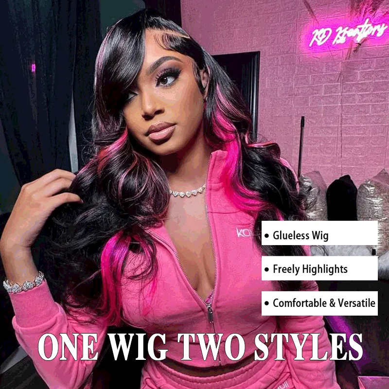 One Wig More Styles | @thequeenleora Recommend Glueless Body Wave Wig With Free Colored Clips Invisible Lace Wig Dome Cap Wigs