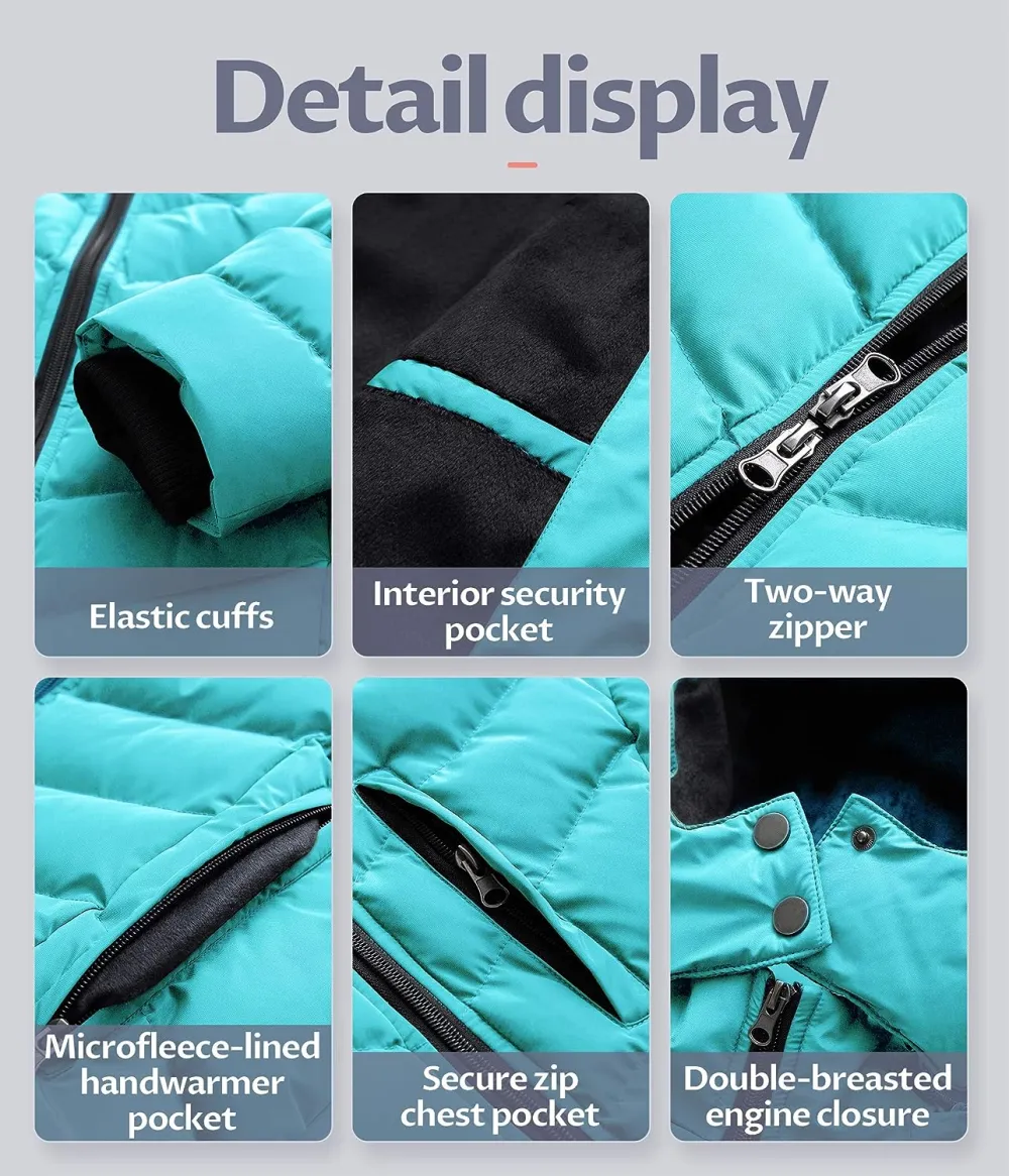 US Women's Winter Hooded Coat Waterproof Warm Long Puffer Jacket Parka