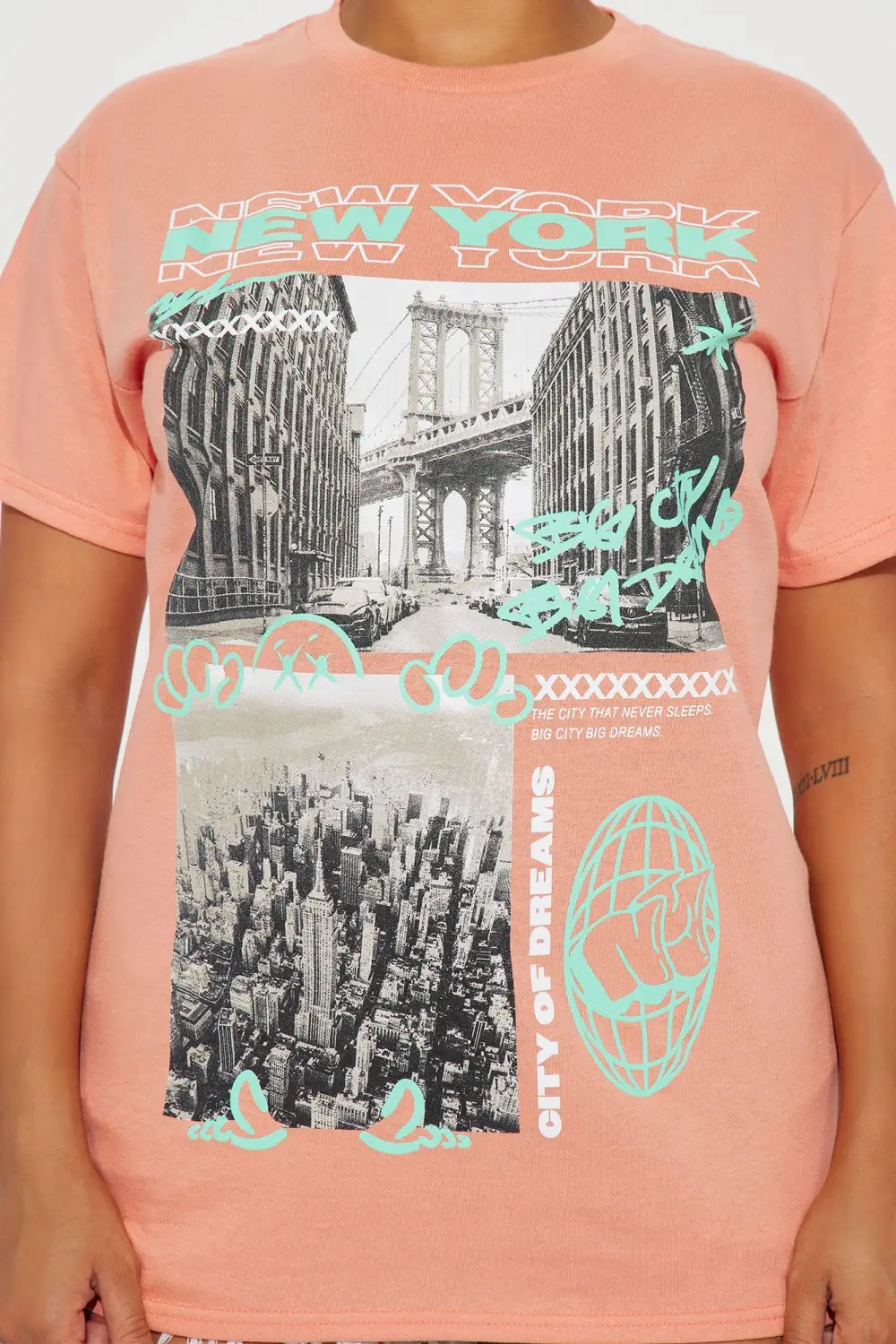 Big City Big Dreams NY Graphic Tee - Blush