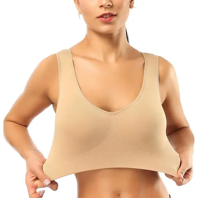 3 Packs Sports Bra for Women High Support with Removable Pad Wireless Yoga Fitness Gym Workout Bra Top Sport Activewear High Impact Breathable Comfortable Stretchy