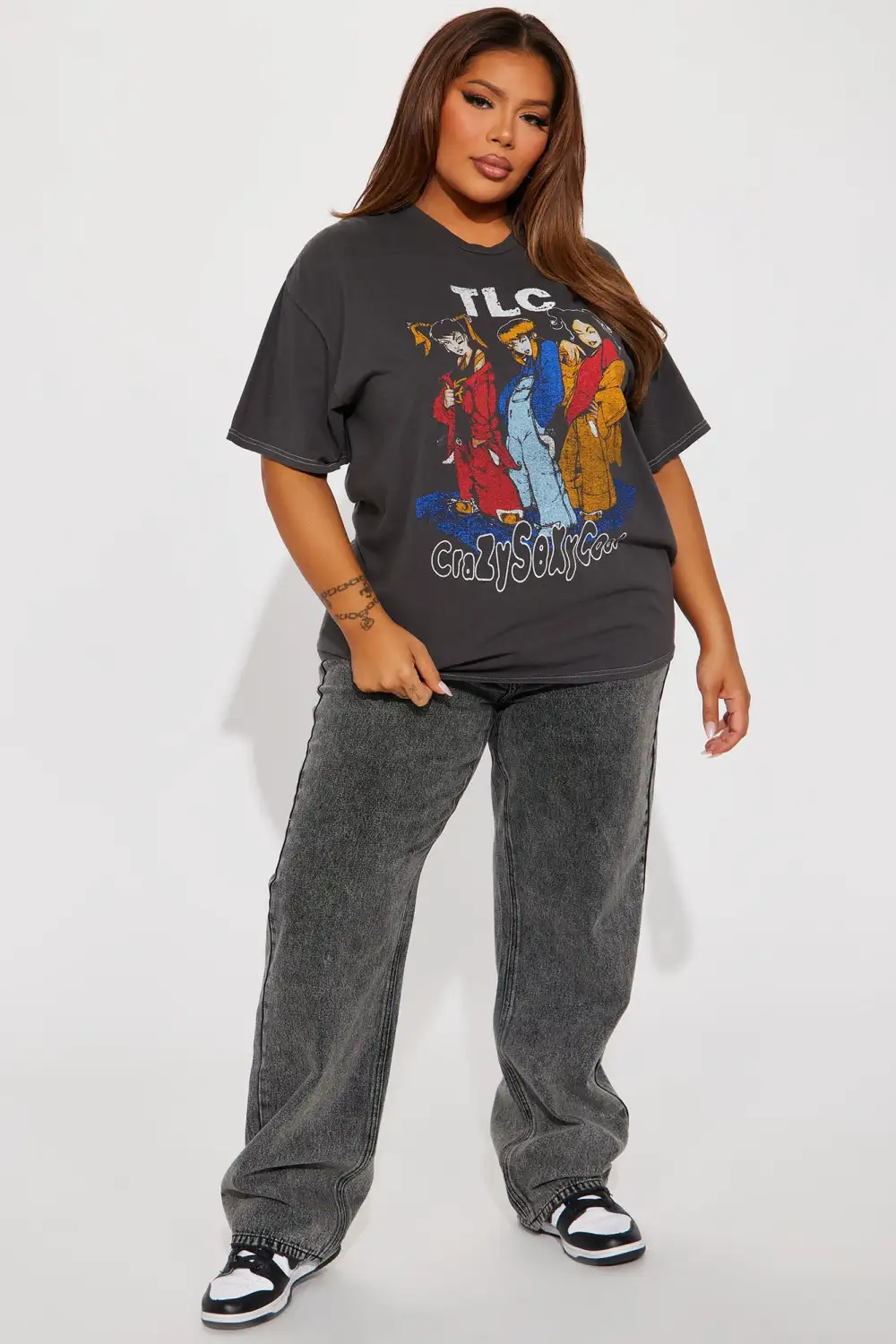 TLC Cartoon Graphic Tee - Charcoal