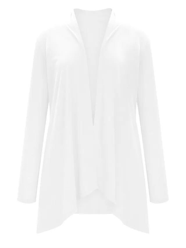 Women's Cardigan Sweater Open Front Ribbed Knit Knit Pocket Summer Fall Outdoor Daily Weekend Stylish Casual Soft Long Sleeve Solid Color Black White Wine S M L