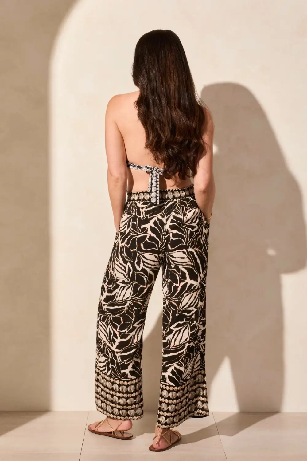 Pull-On Cover-Up Ankle Pant-Sanddune