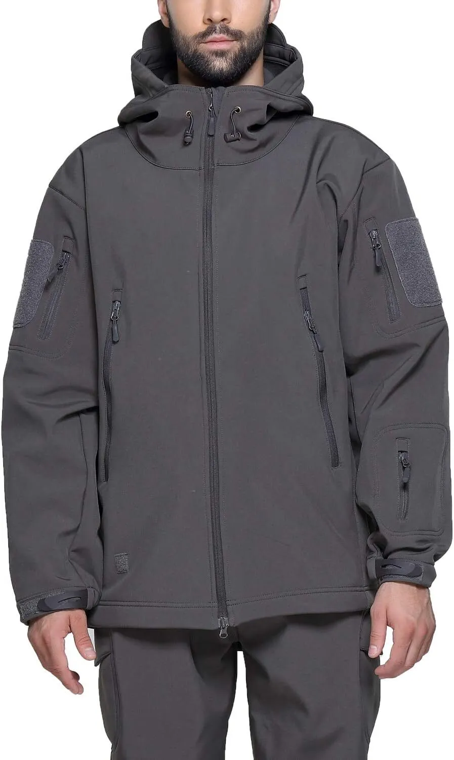 Men's Military Tactical Jackets Softshell Winter Warm Fleece Hooded Coat Outdoor Hiking Hunting Jacket