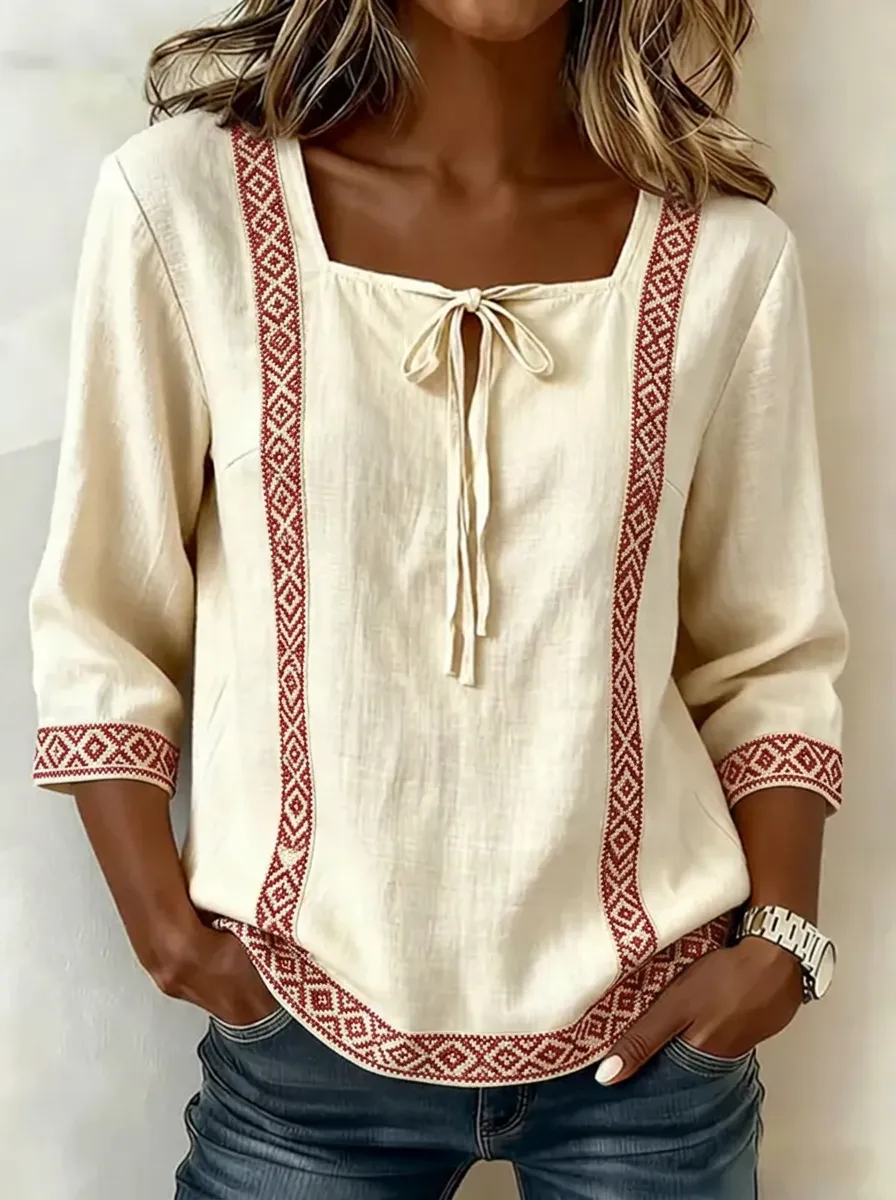 Women's Nashville Boho Geometric Pattern Printed Top
