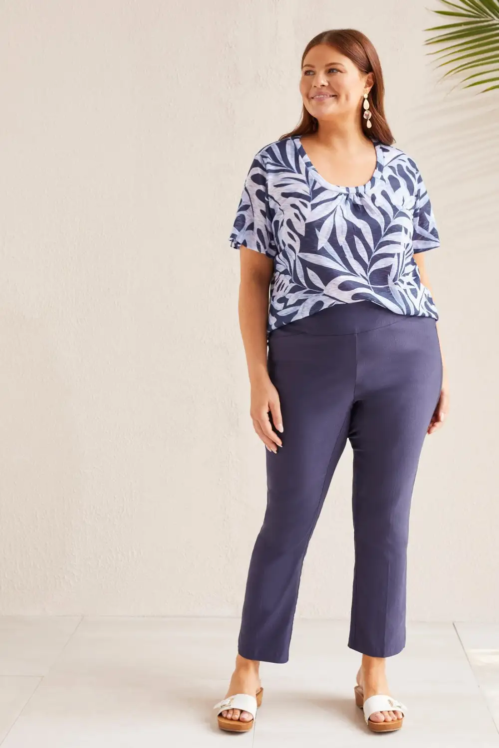 Flatten-It® Pull-On Ankle Pant-Deepblue