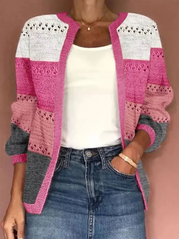Jacquard Wrap Casual Cardigan