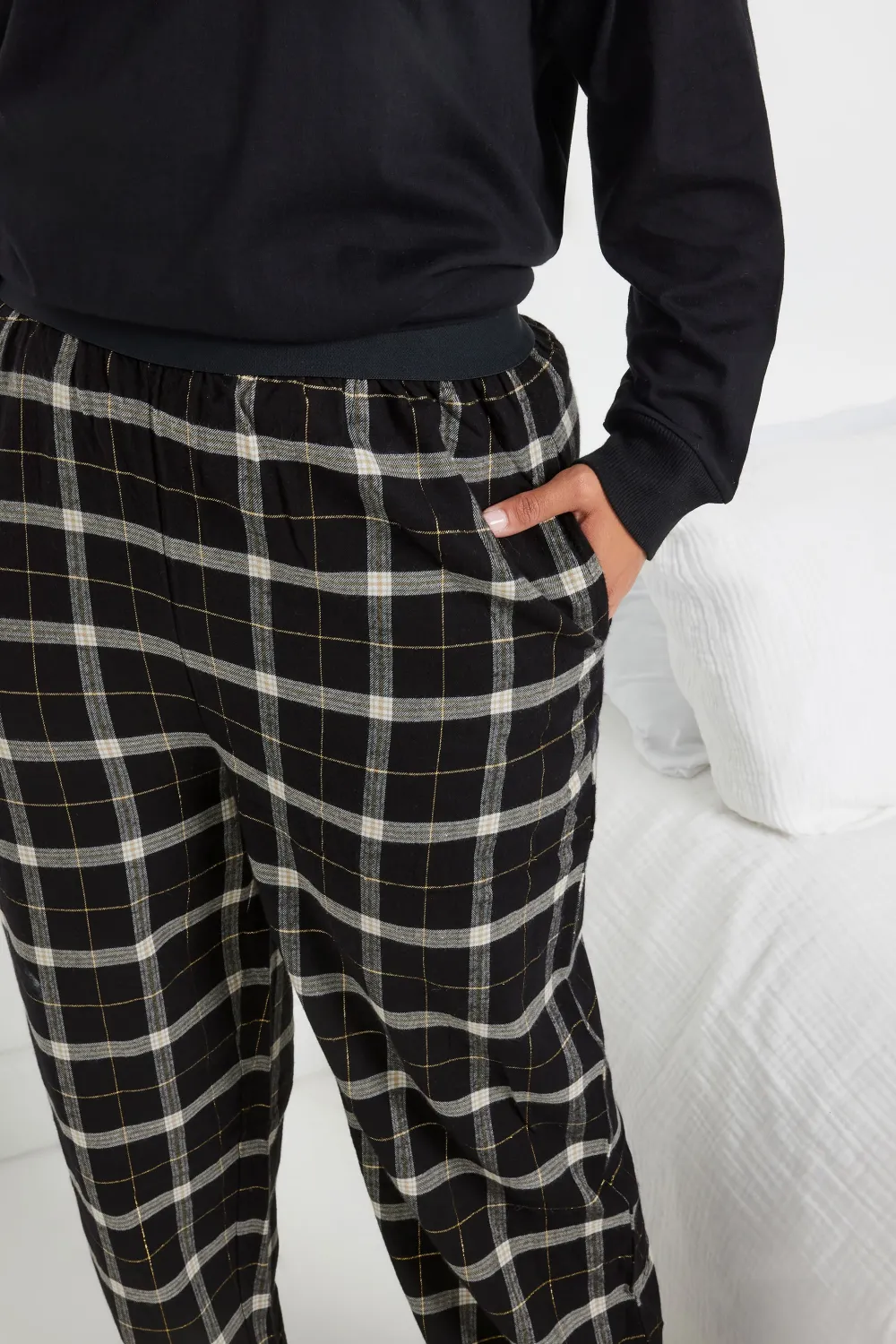 YOURS Curve Red Boyfriend Check Pyjama Bottoms