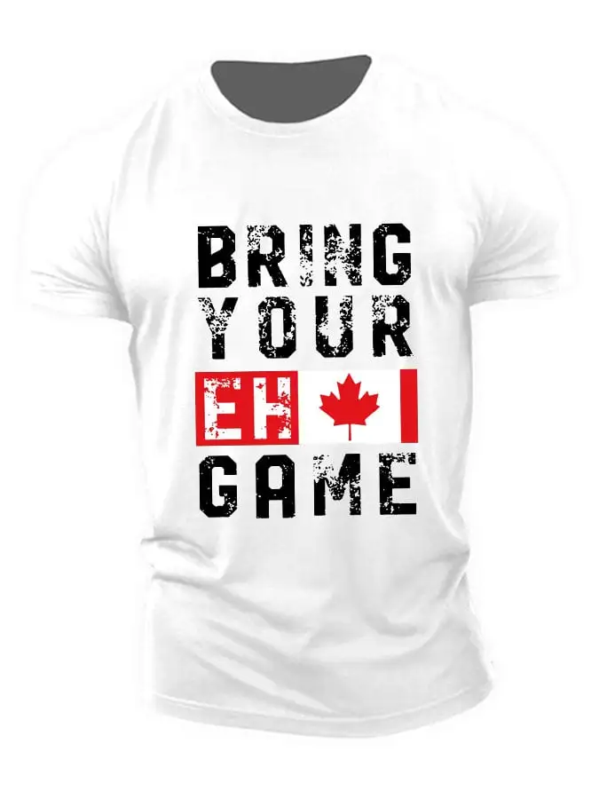 Men's Bring Your Eh Game Printed Loose Fit T-Shirt