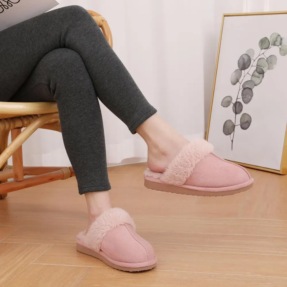 Women's Fuzzy Memory Foam Slippers Fluffy Winter House Shoes Indoor and Outdoor