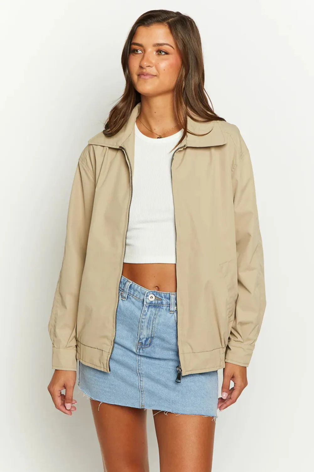 Gabbi Fawn Windbreaker Bomber Jacket