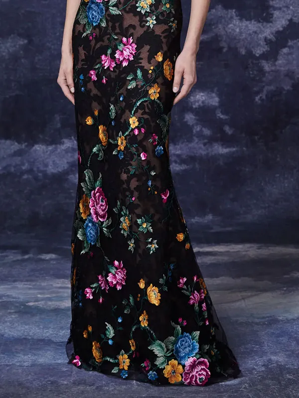 one-shoulder elegant mesh ladies dress