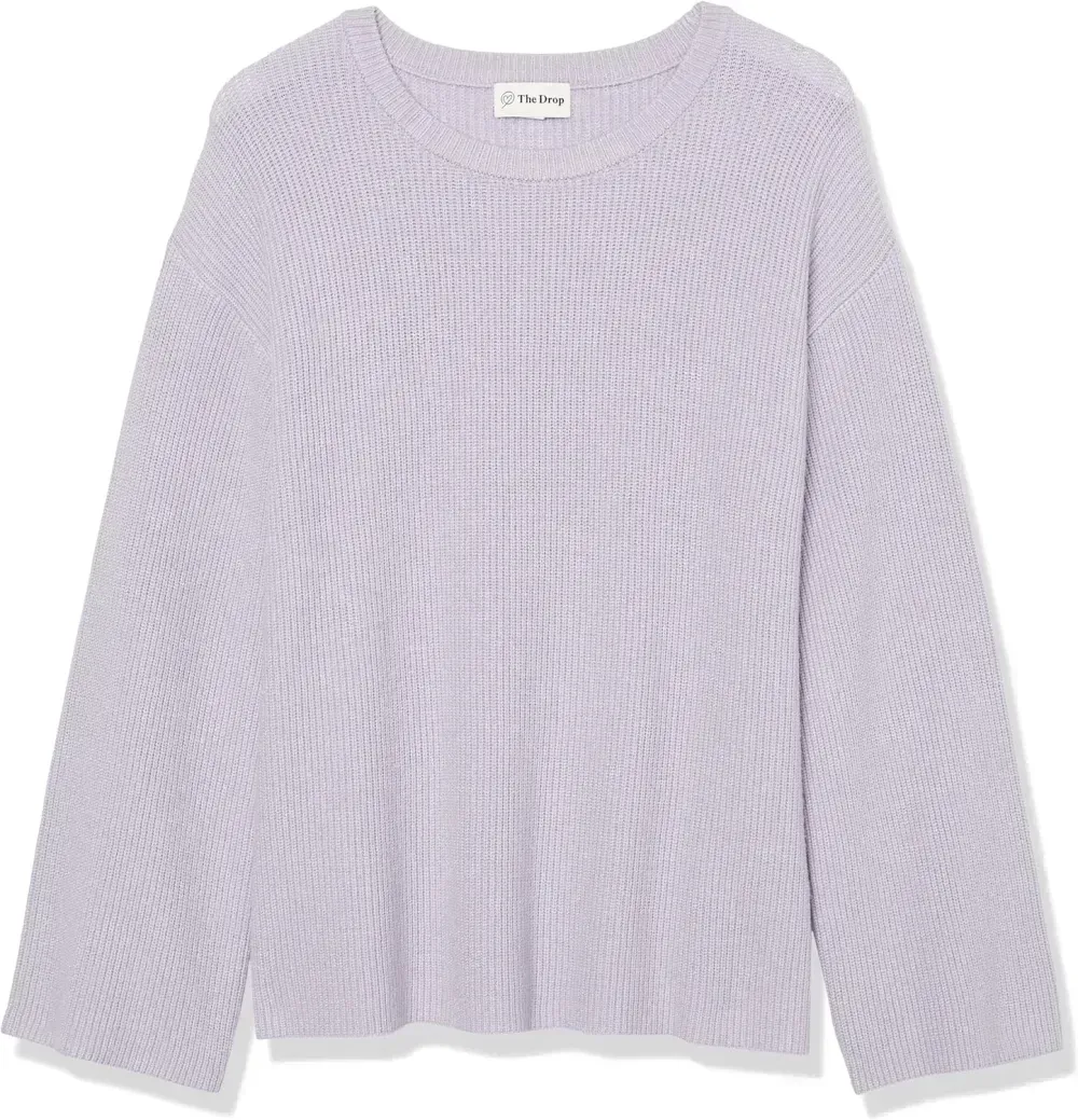 Women's Alice Crewneck Back-Slit Ribbed Pullover Sweater