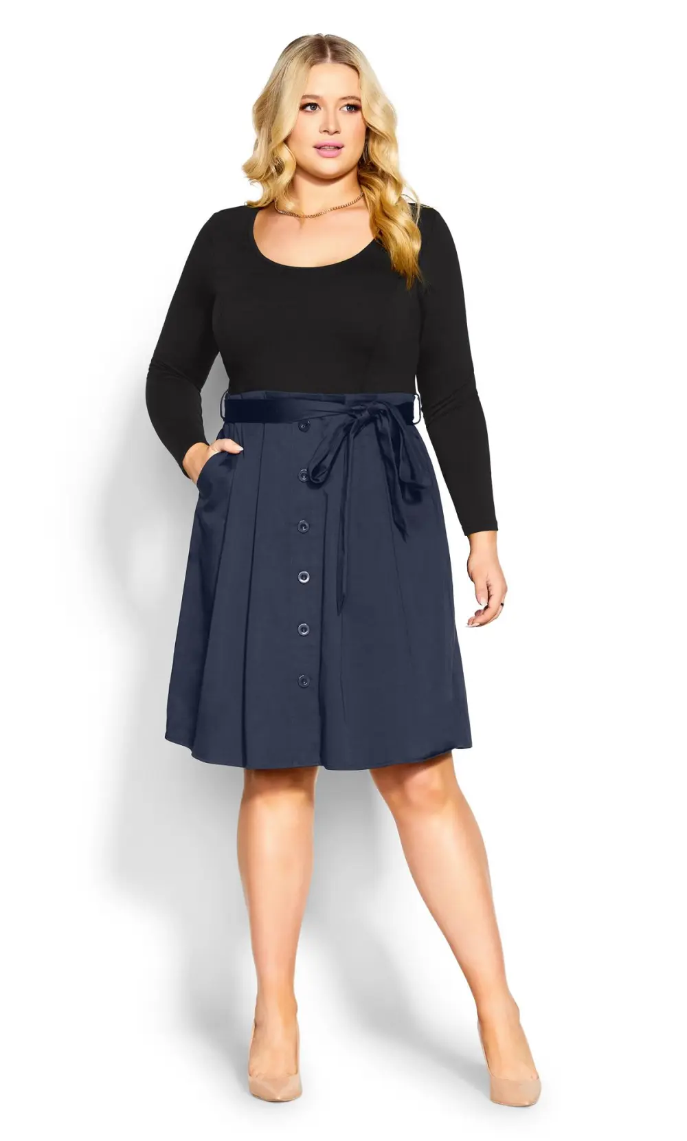 Evans Navy Uptown Girl Dress