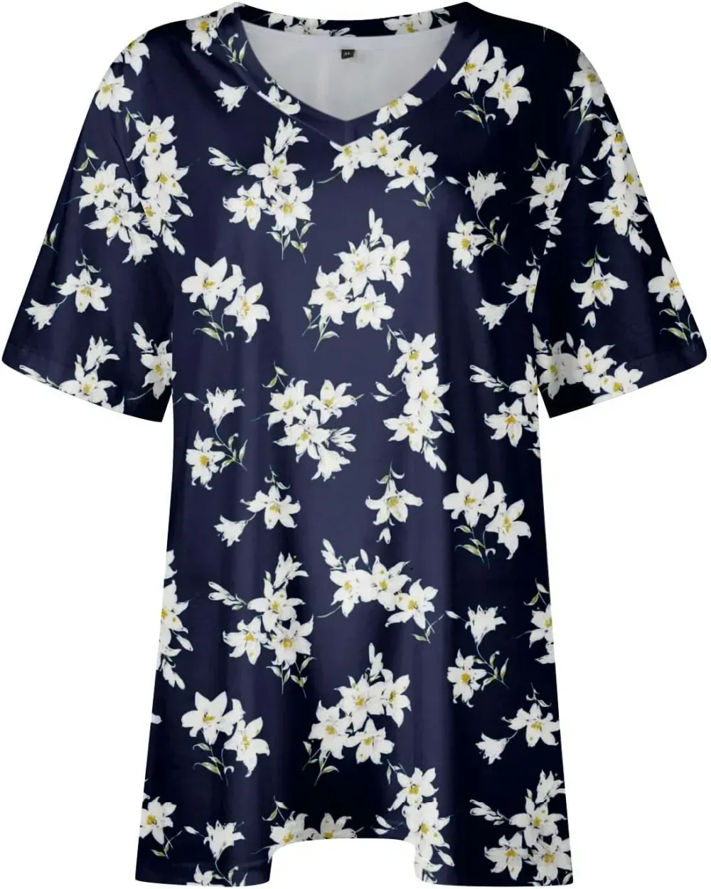 Plus Size Tops for Women Dressy Short Sleeve V Neck Shirts for Women Summer Tops for Women 2024 Floral Print Top