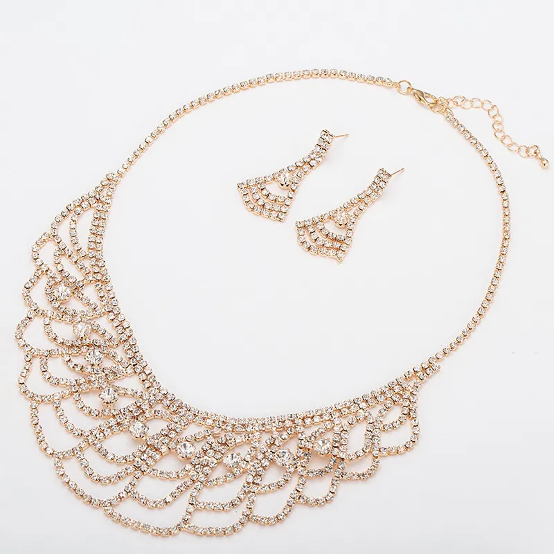 Necklace and earrings two-piece combination jewelry