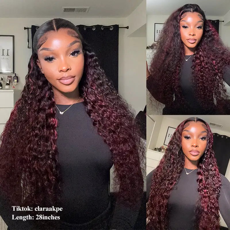 Flash Sale | P1B/99J Highlight 13x6 Body Wave Wig 16-34 Inches Transparent Lace Front Human Hair Wigs