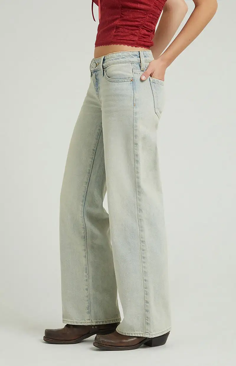 PacSun Light Indigo Tint Low Rise Girlfriend Jeans