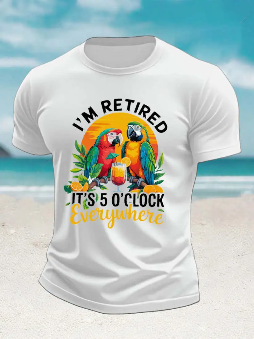 Men's Jimmy Buffett Day imitation cotton short-sleeved T-shirt