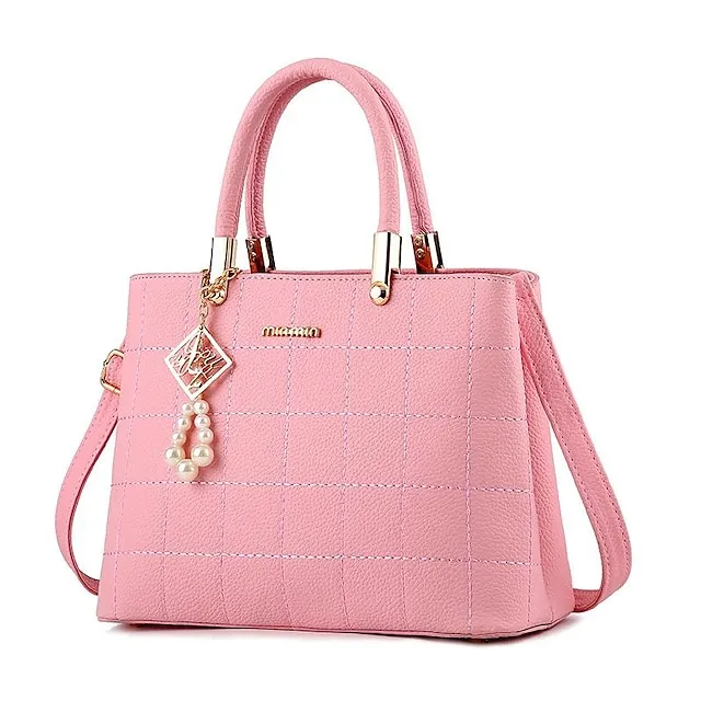 Women's Bag 2022 Embroidered Thread Plaid Handbag Middle-Aged Mother Bag Large-Capacity One-Shoulder Messenger Bag