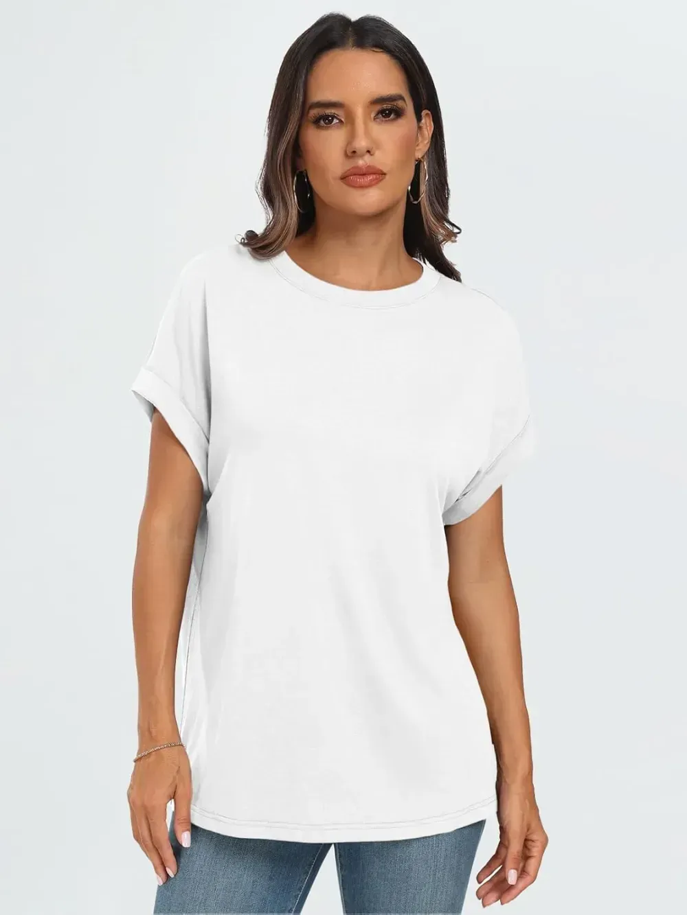 AUTOMET Women Tops Casual Basic T Shirts Loose Fit Crewneck Short Sleeve Summer Outfits