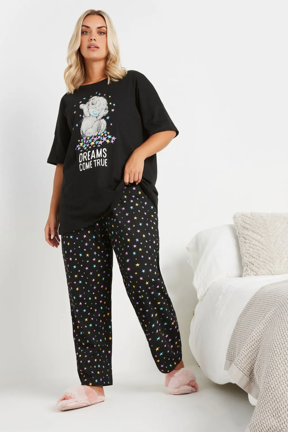 TATTY TEDDY Curve Black 'Dreams Come True' Pyjama Set