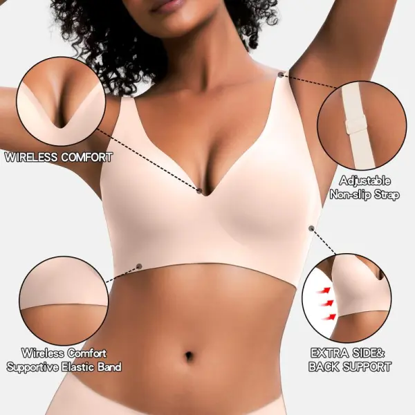 Women's Jelly Wireless Deep V Push-Up Seamless Bra
