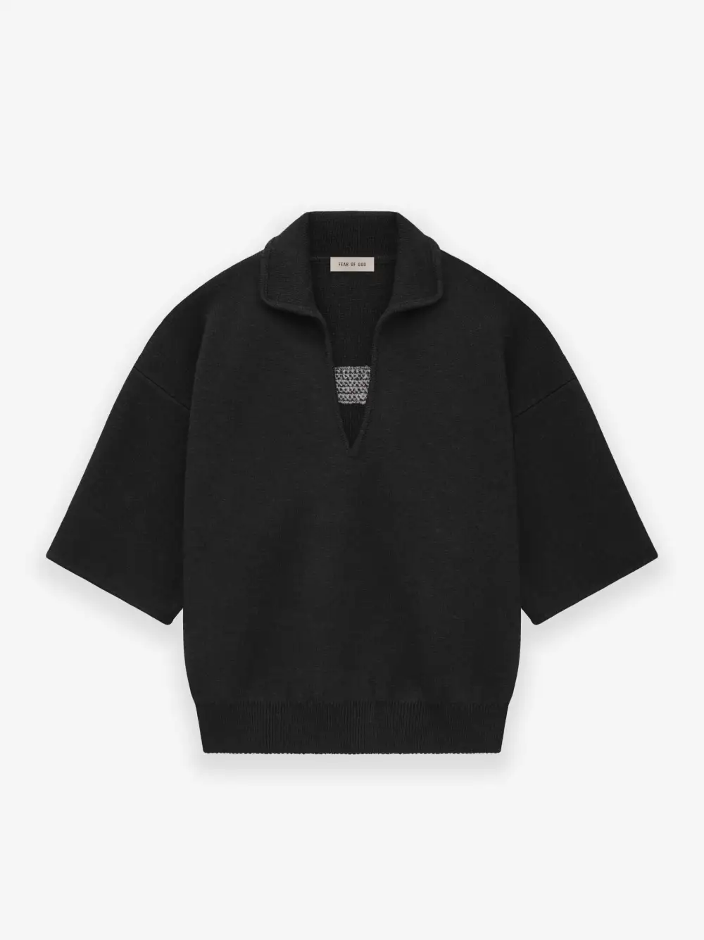 Wool 3/4 Sleeve Polo Sweater