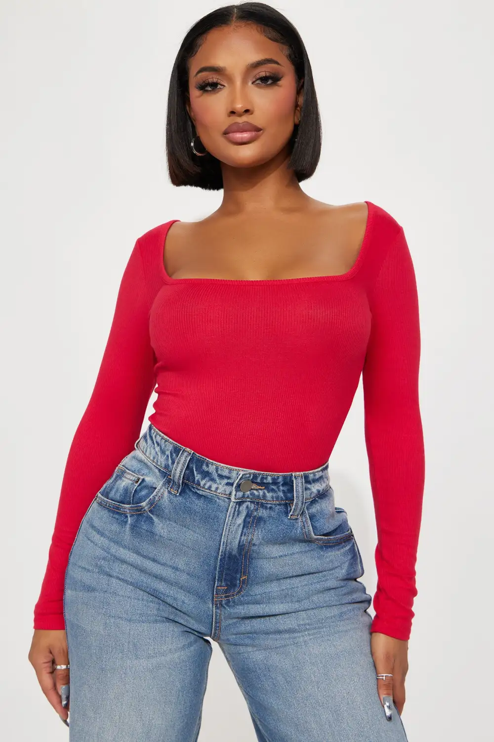 Issa Ribbed Top - Red