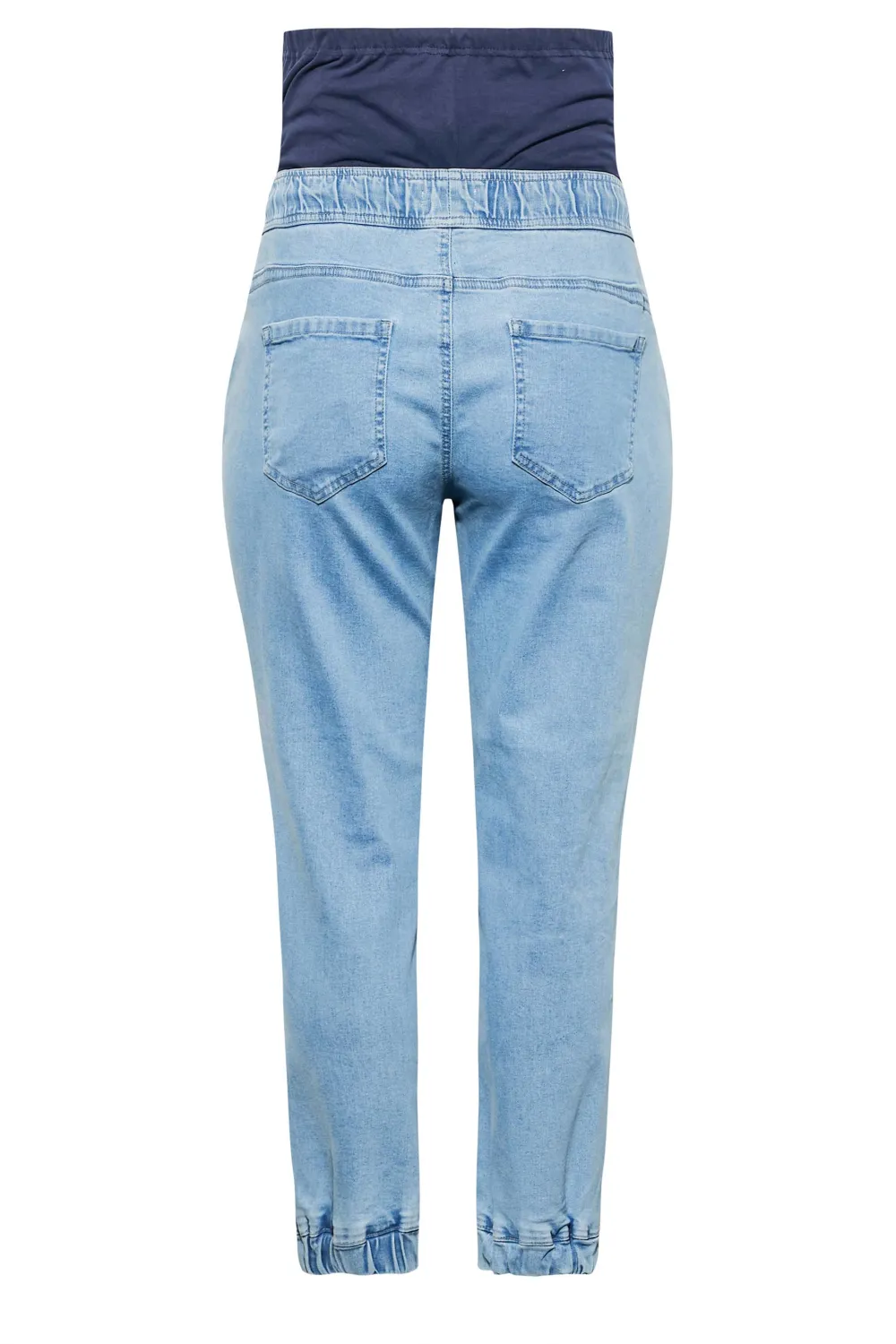BUMP IT UP MATERNITY Curve Blue Ripped Stretch Jogger Jeans