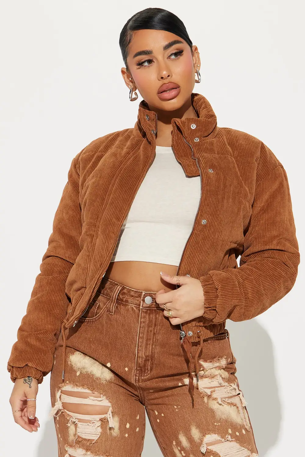 Cover Your Tracks Puffer Jacket - Camel