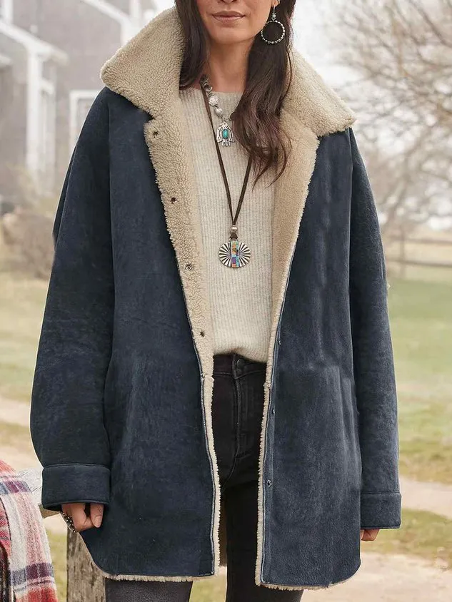 Plain Loose Fluff/Granular Fleece Fabric Teddy Jacket