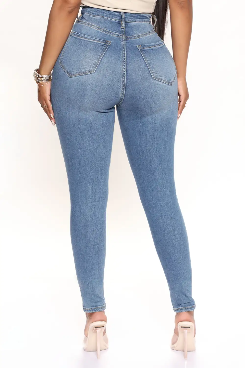 Dare Devil High Rise Skinny Jeans - Medium Blue Wash