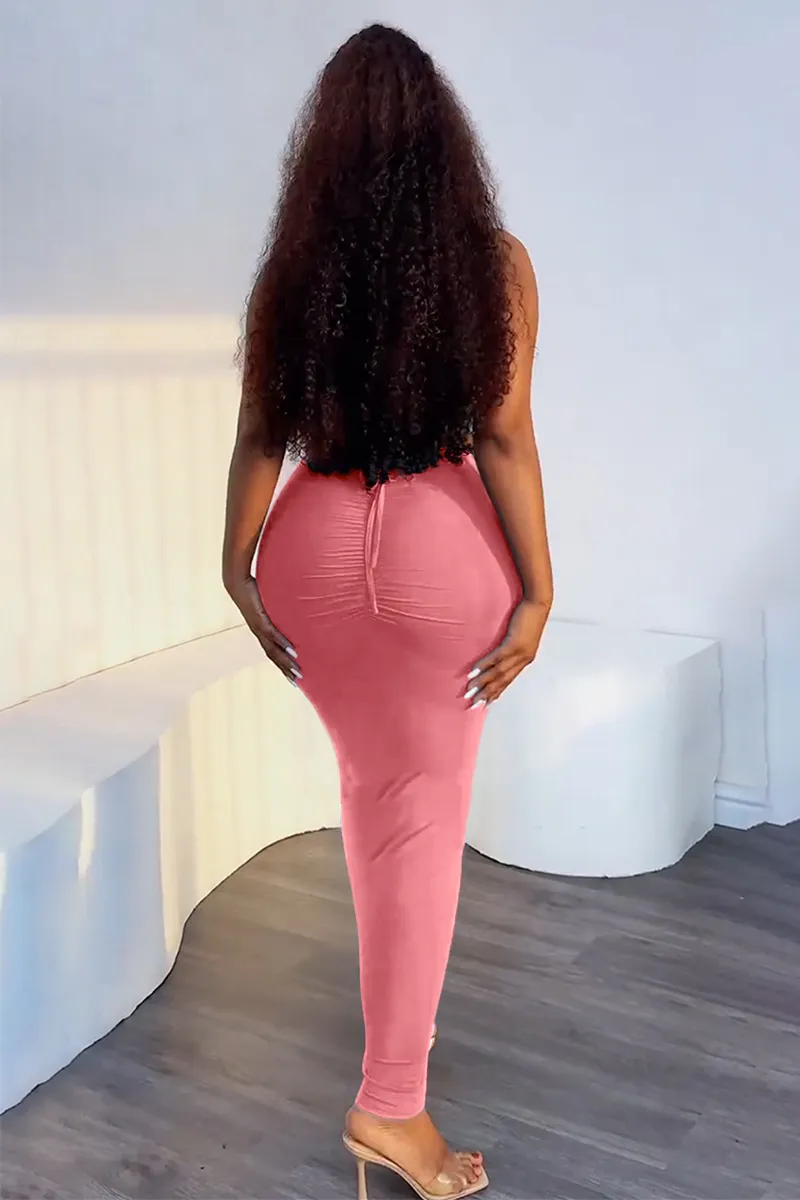 Ruched Crop Cami Bodcyon Maxi Skirt Matching Set