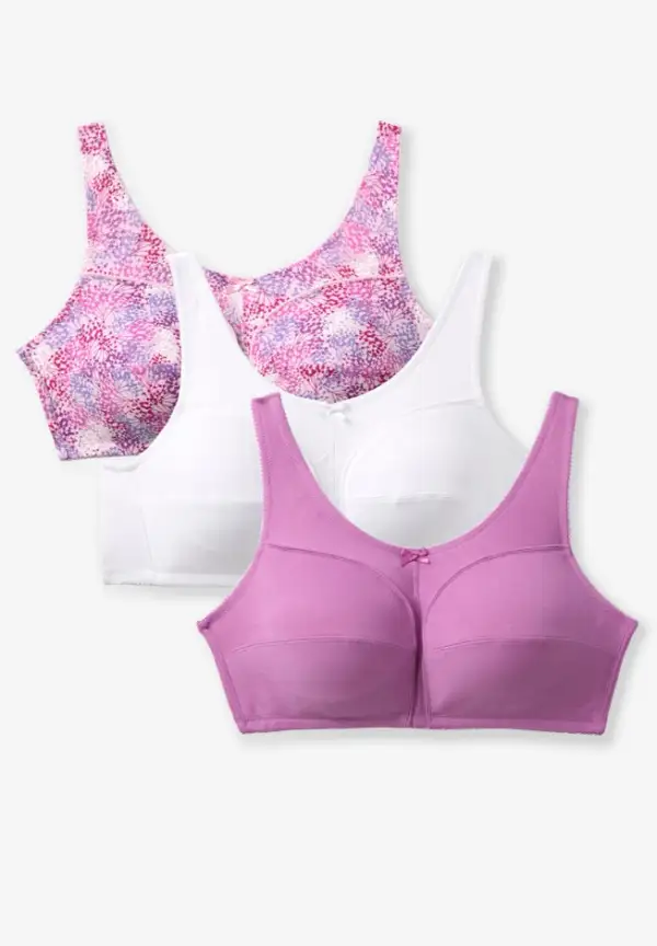3-Pack Cotton Wireless Bra