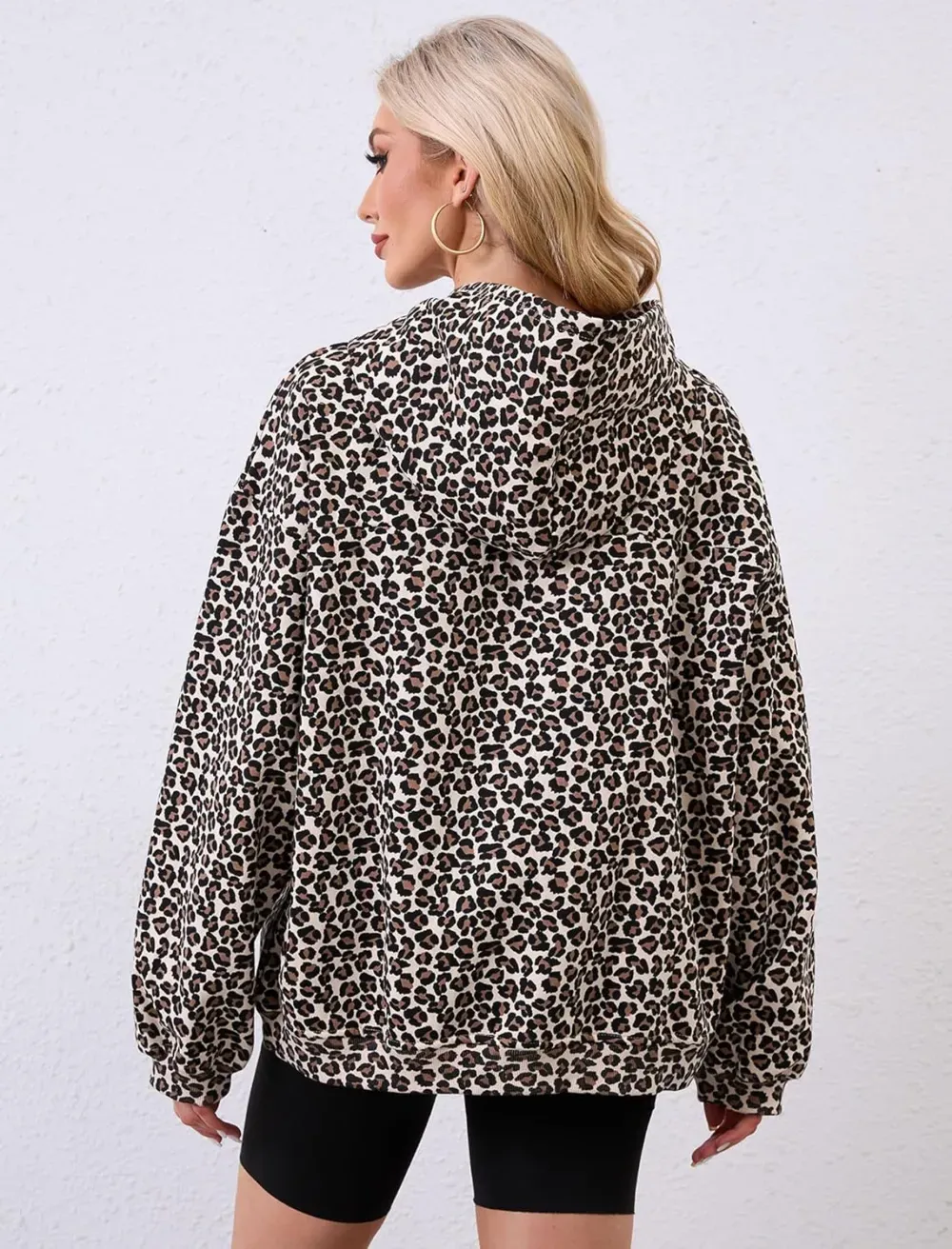 Womens Camo Hoodies Maple Leaf Print Oversized Hooded Sweatshirt Fleece Pullover Sweatshirts Long Sleeve with Pocket