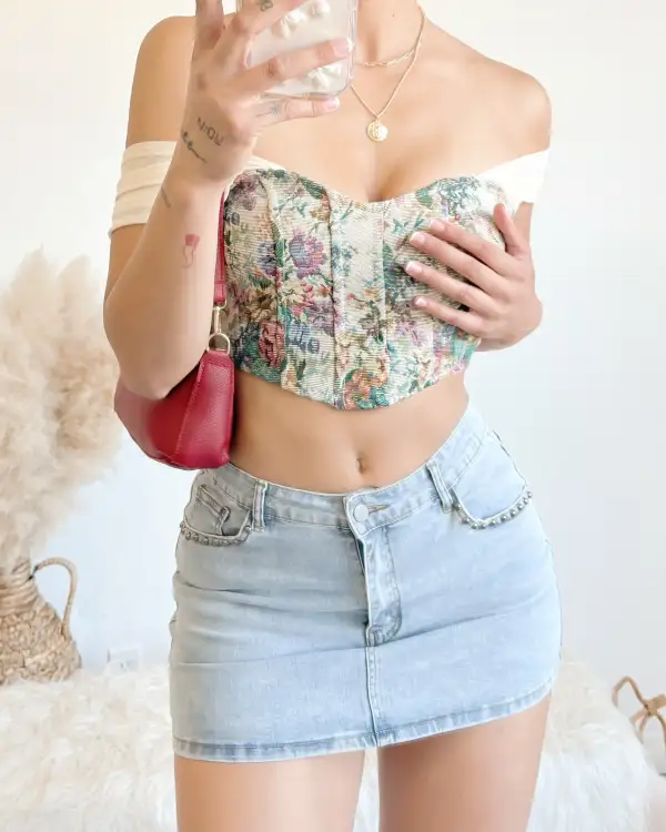 KIARA OFF SHOULDER CORSET TOP