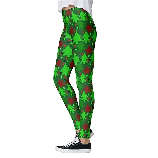 Santa Claus Leggings Jogger Pants Women's Christmas Christmas Christmas Eve Adults' Christmas New Year Eve Polyester Lycra Spandex Pants